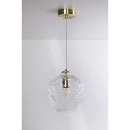 Lampa wisząca złota ze szklanym kloszem Yulen