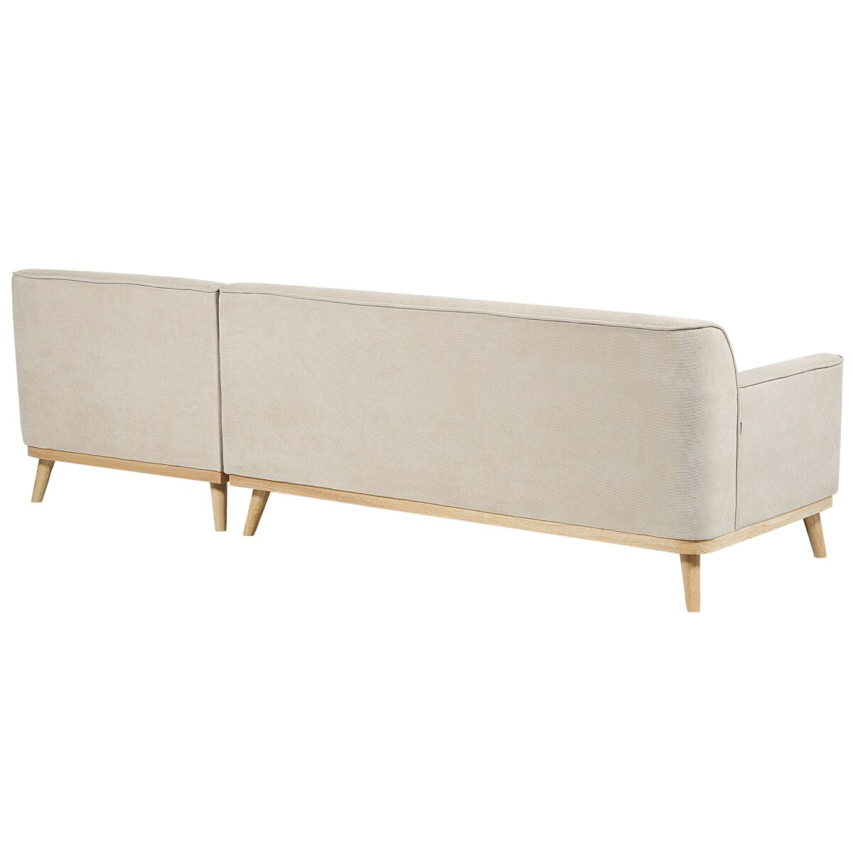 Narożnik sztruksowy lewostronny beżowy SIMOS