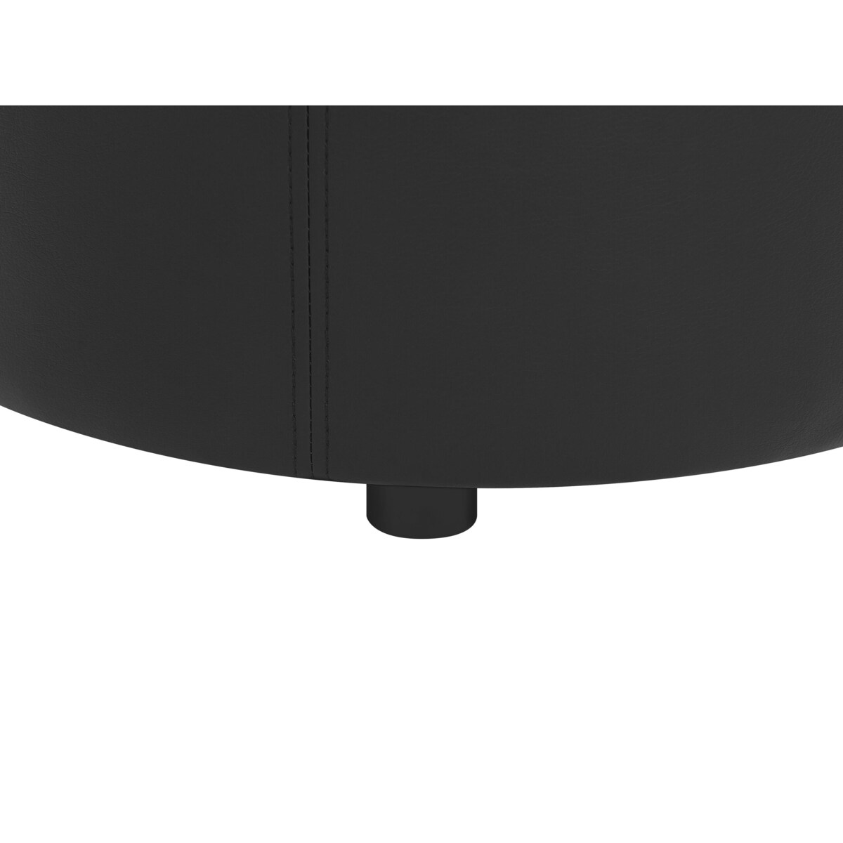 Puf ze schowkiem ⌀ 38 cm ekoskóra czarny MARYLAND