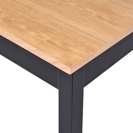Stół do jadalni rozkładany HOUSTON Jasnobrązowy/ czarny 120/150 cm 90 cm Drewno sosnowe