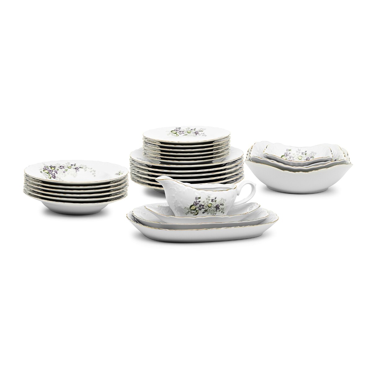 Serwis obiadowy dla 6 osób 25 el. Rococo Fiołki G559