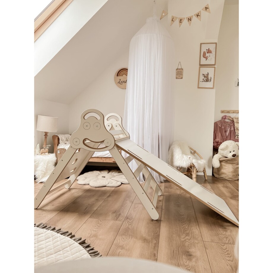 Drabinka Pikler ŚCIANKA WSPINACZKOWA + DUŻA zjeżdżalnia CHMURKI