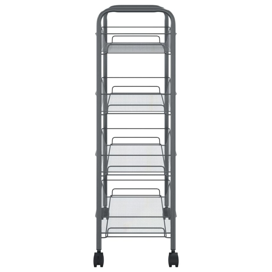 vidaXL 4-piętrowy wózek kuchenny, szary, 46x26x85 cm, żelazo