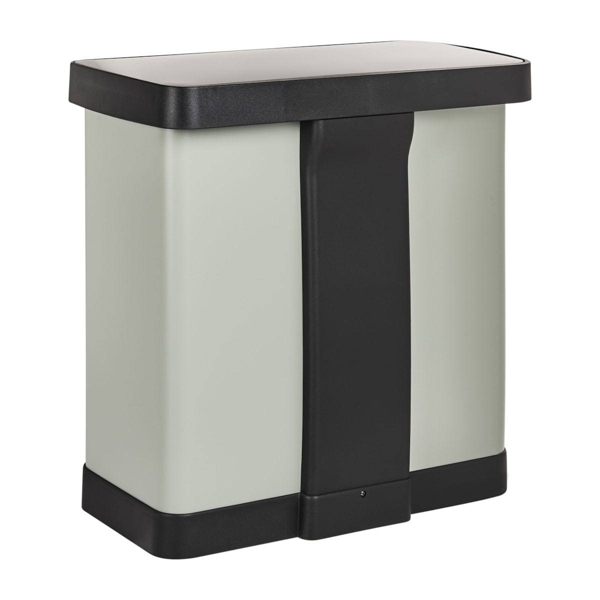 Kosz na śmieci z pedałem dwukomorowy 60 L ECOSORT Metal Jasnozielony