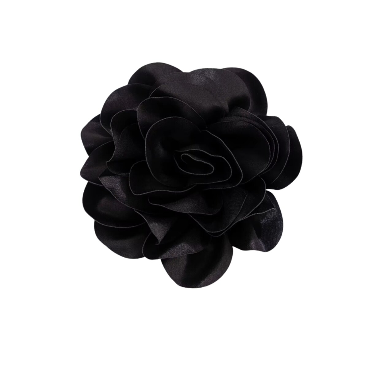 Czarna elegancka gruba spinka z kwiatem przypinka do garnituru płaszcza