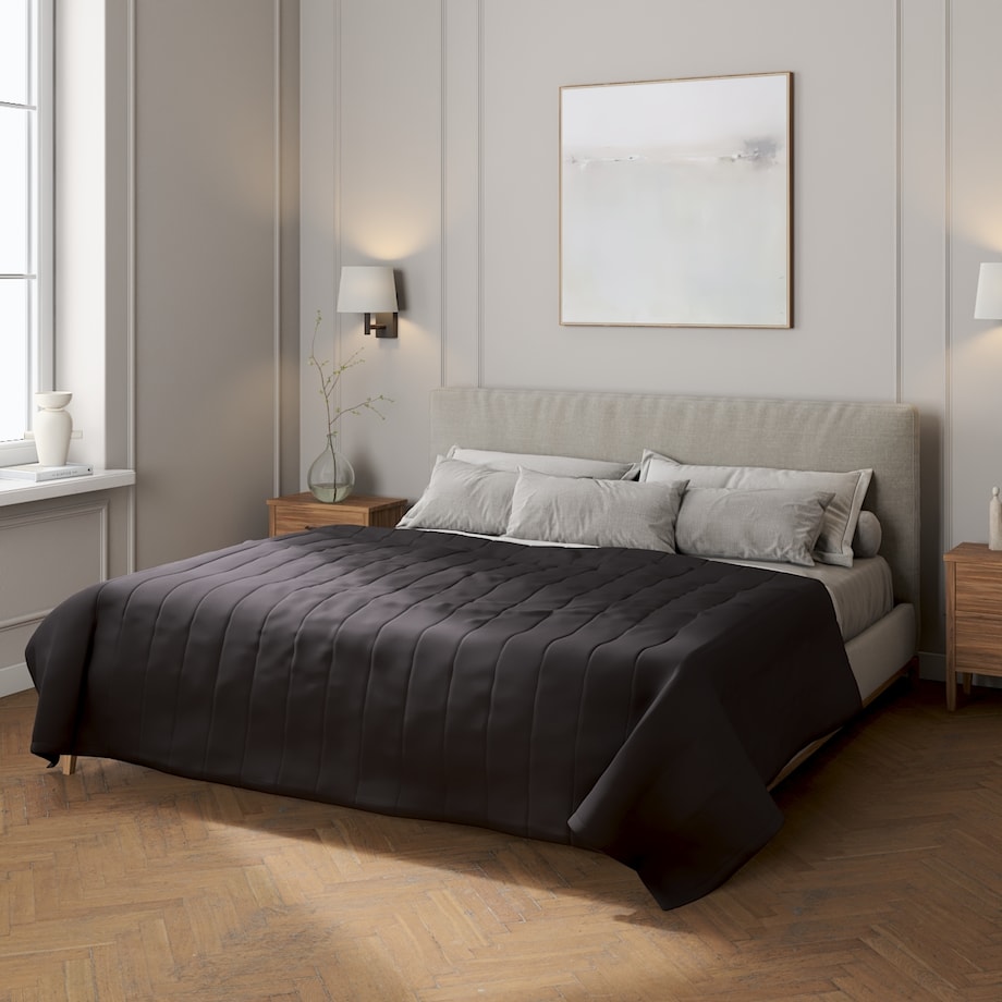 Narzuta pikowana w pasy 260x210 shadow grey (grafitowy)