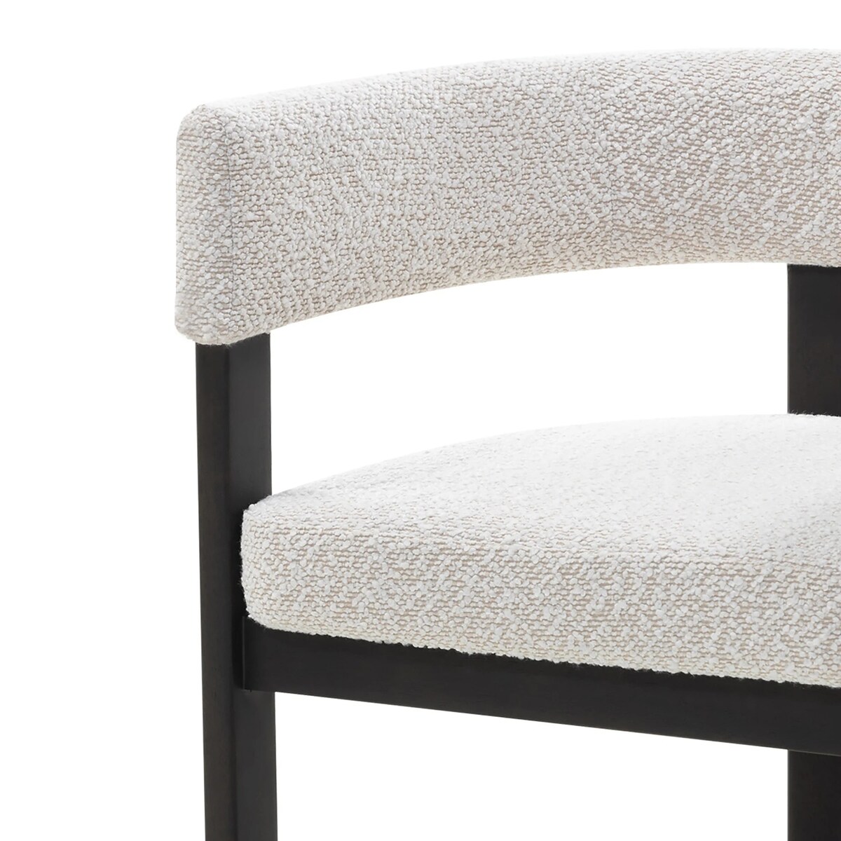 Krzesło do jadalni jasnobeżowe/czarne, bouclé Aya