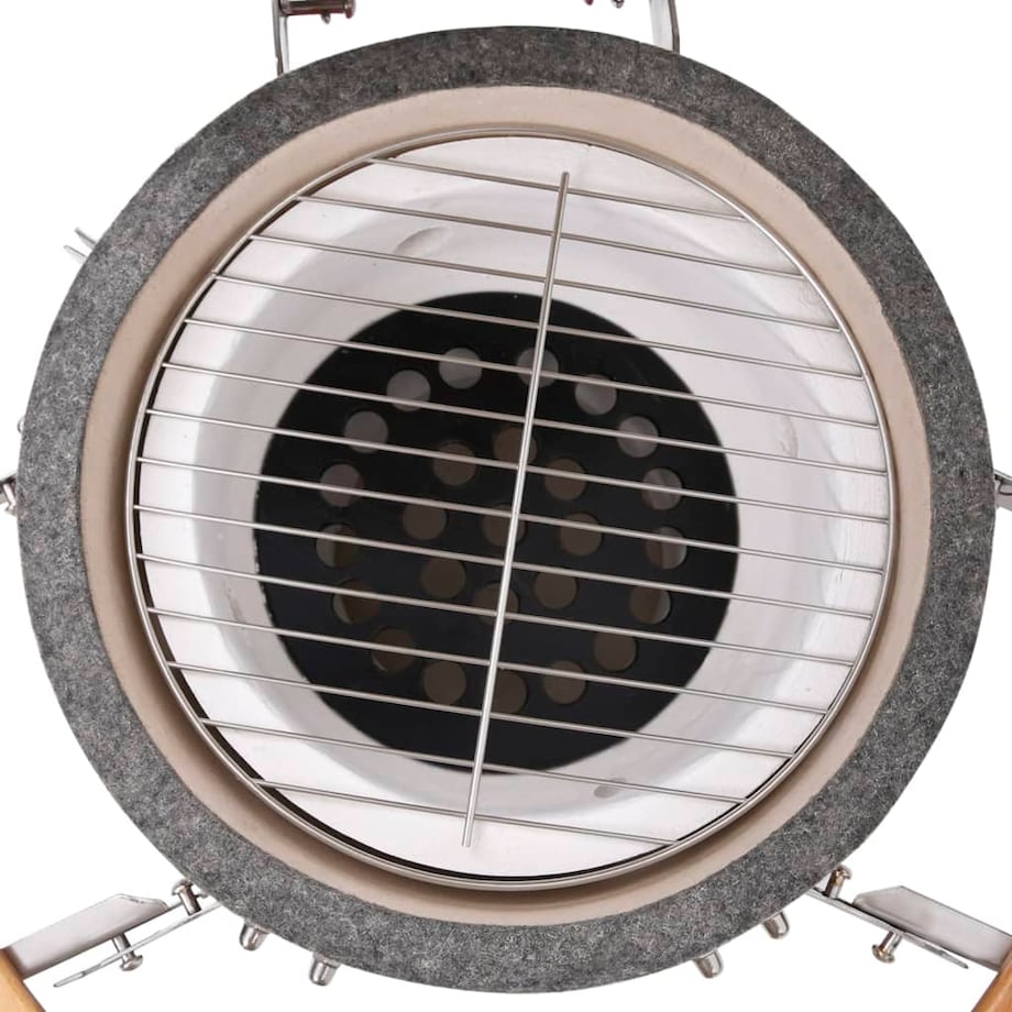 vidaXL Ceramiczny grill Kamado z wędzarnią, 33 cm