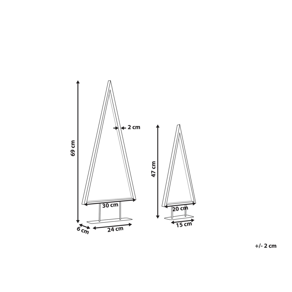 Zestaw 2 figurek dekoracyjnych LED choinki czarny LOPPI