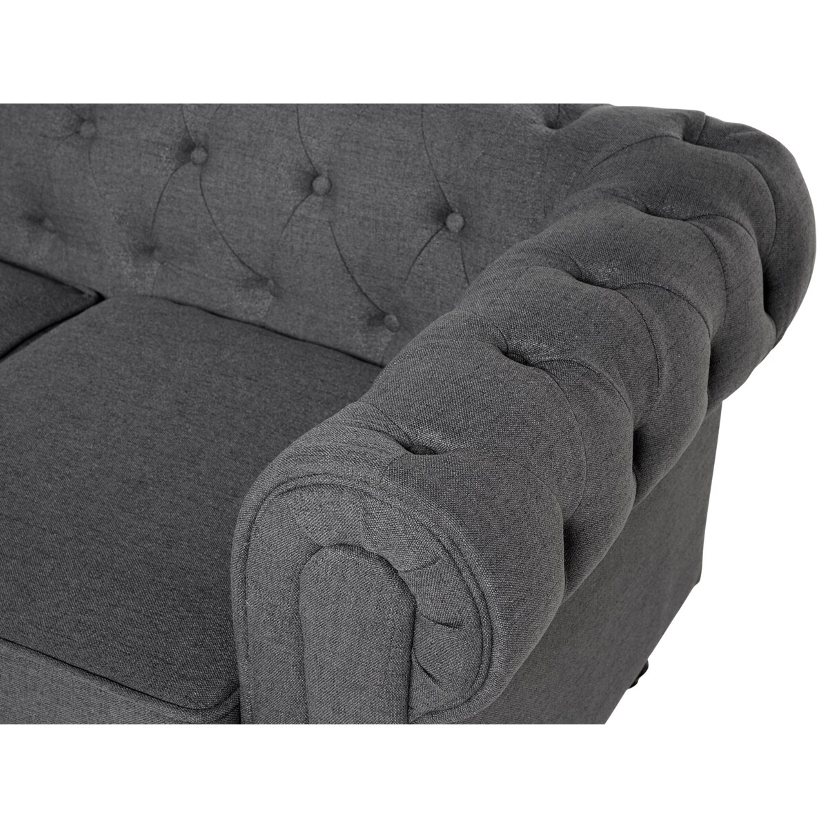 Sofa 3-osobowa szara CHESTERFIELD