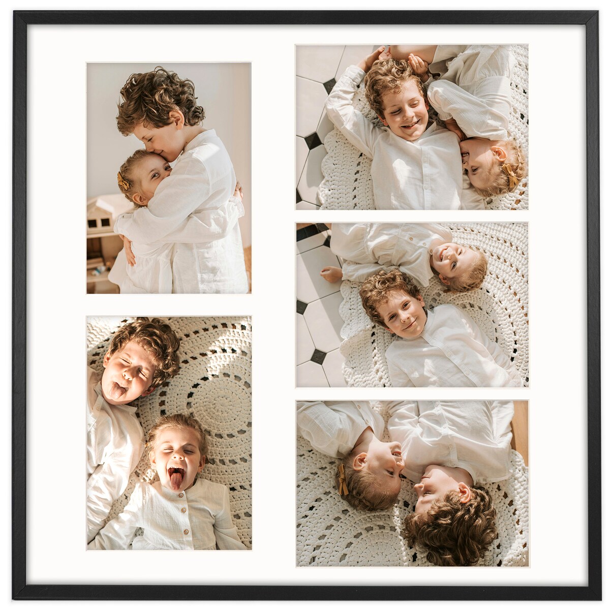 Ramka na zdjęcia 5x 15x21 cm czarna galeria na 5 zdjęć multirama collage 50x50 cm FRAMAI