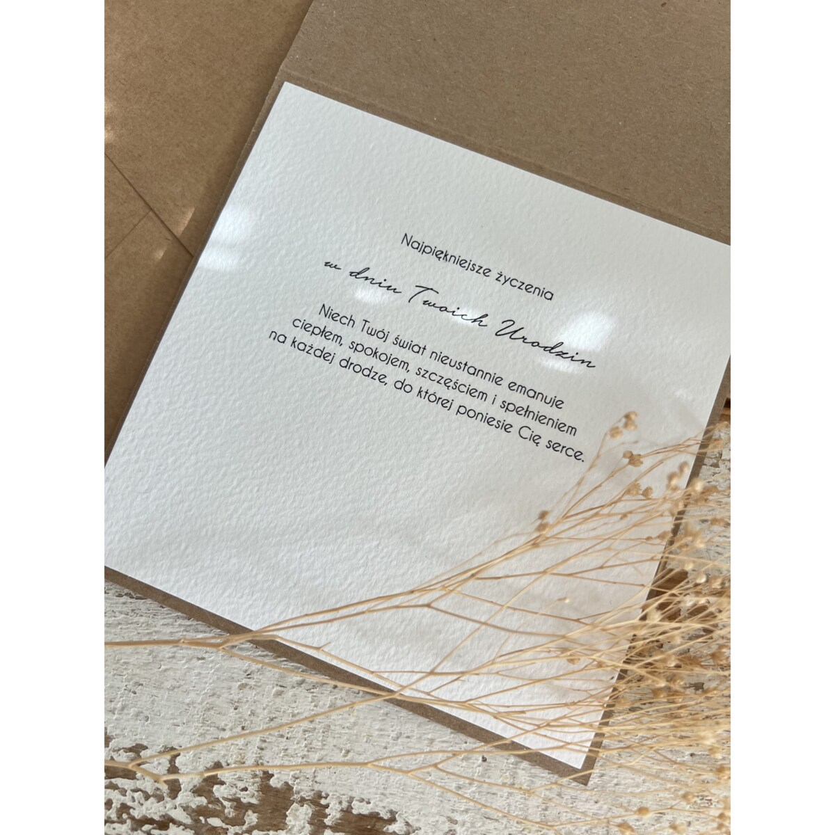 Wyjątkowa kartka ręcznie robiona na 50 urodziny życzenia boho