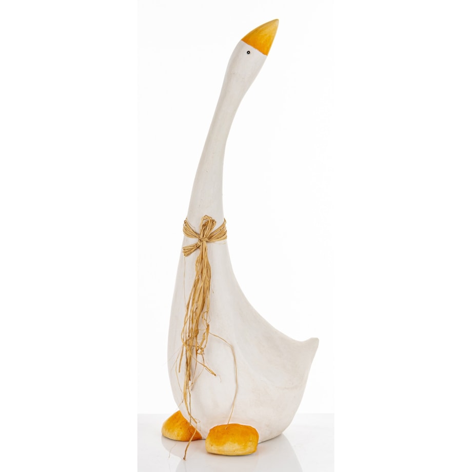 Dekoracja - biała gąska 68x27x21 cm ANSERO średnia