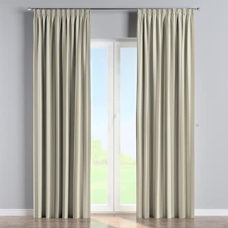 Zasłona na taśmie marszczącej 1 szt. 130x245 beżowo-białe pionowe pasy (5,5cm)