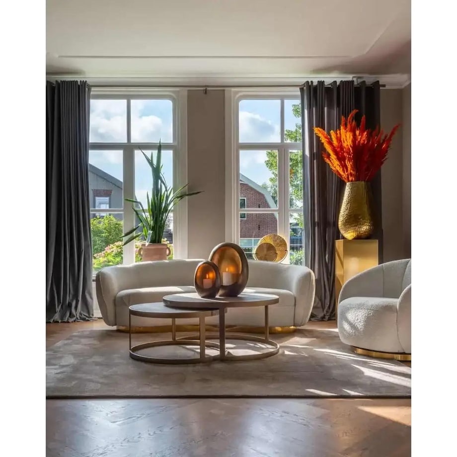 Elegancki stolik kawowy Bloomville 7523 Richmond Interiors klasyczny metalowy złoty