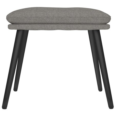 vidaXL Fotel z podnóżkiem, jasnoszary, obity tkaniną