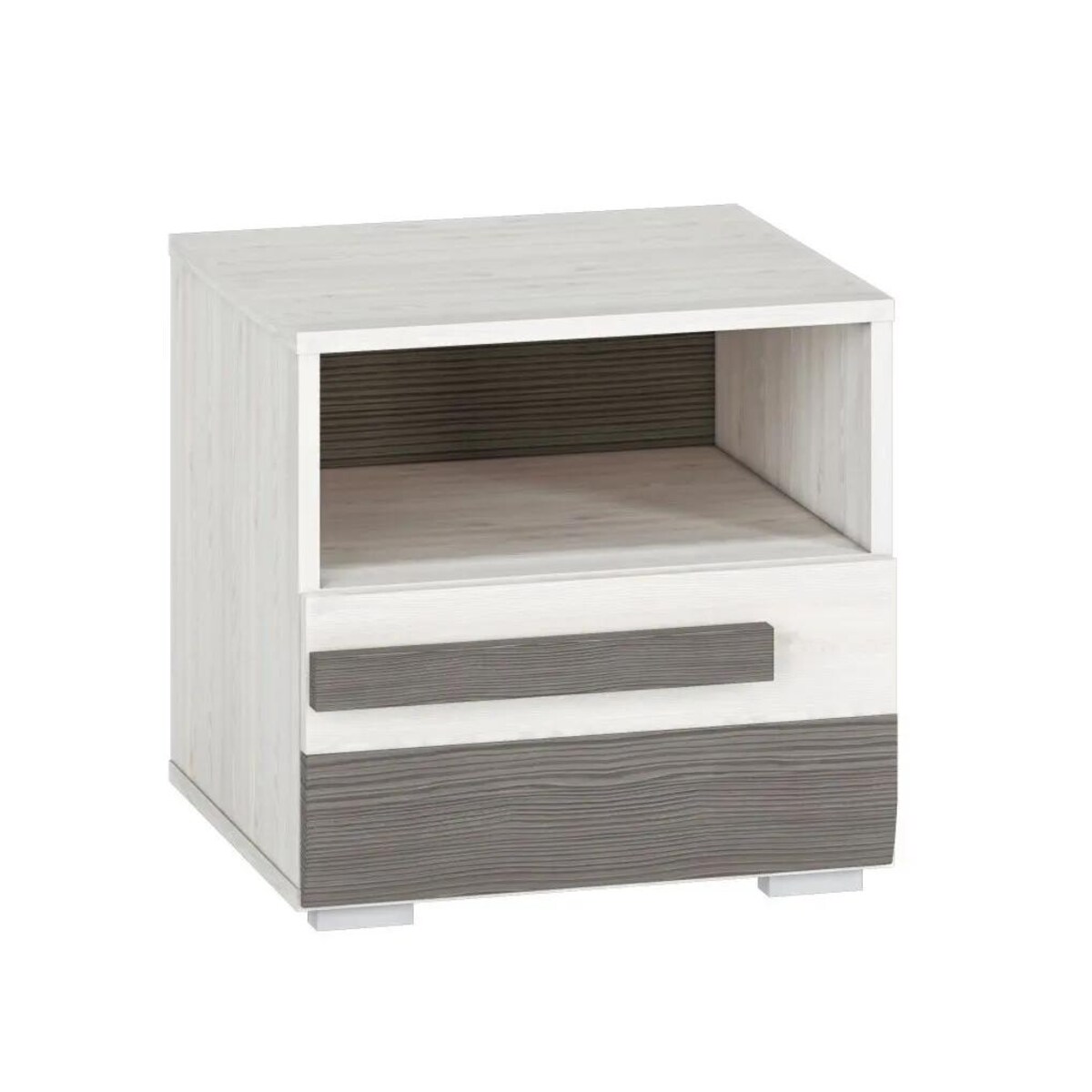 Szafka nocna BIANKA sosna śnieżna/szara