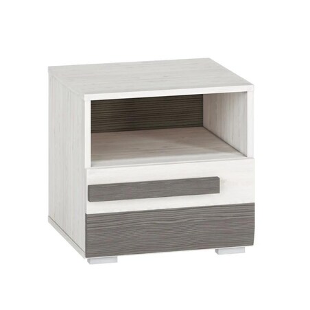 Szafka nocna BIANKA sosna śnieżna/szara