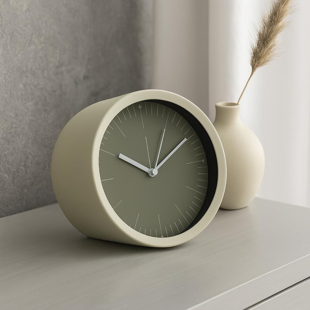 Zegar stojący na komodę GIST, minimalistyczna tarcza, Ø 15