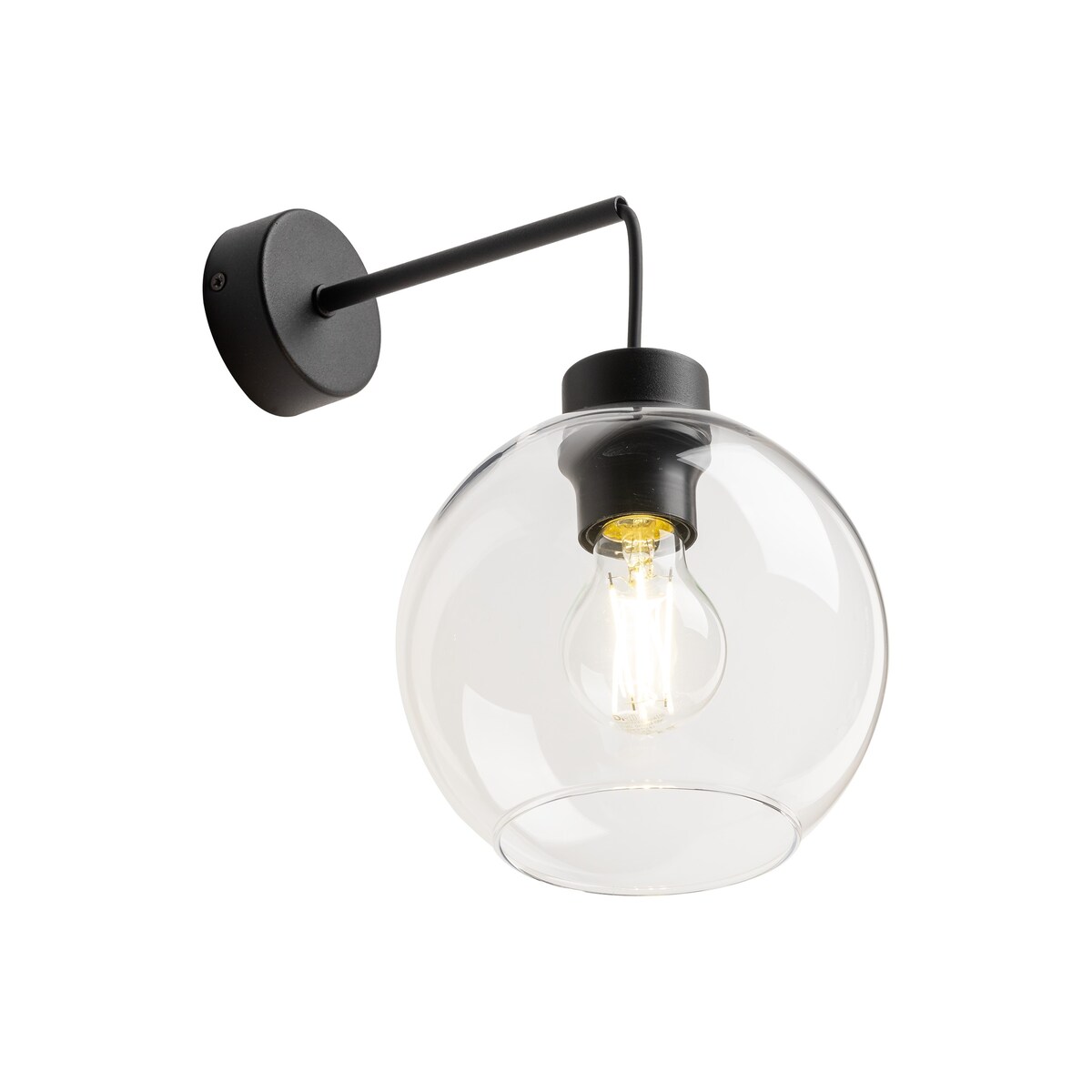 Kinkiet ścienny TK Lighting CUBUS Transparent 10245 czarny E27 nowoczesny