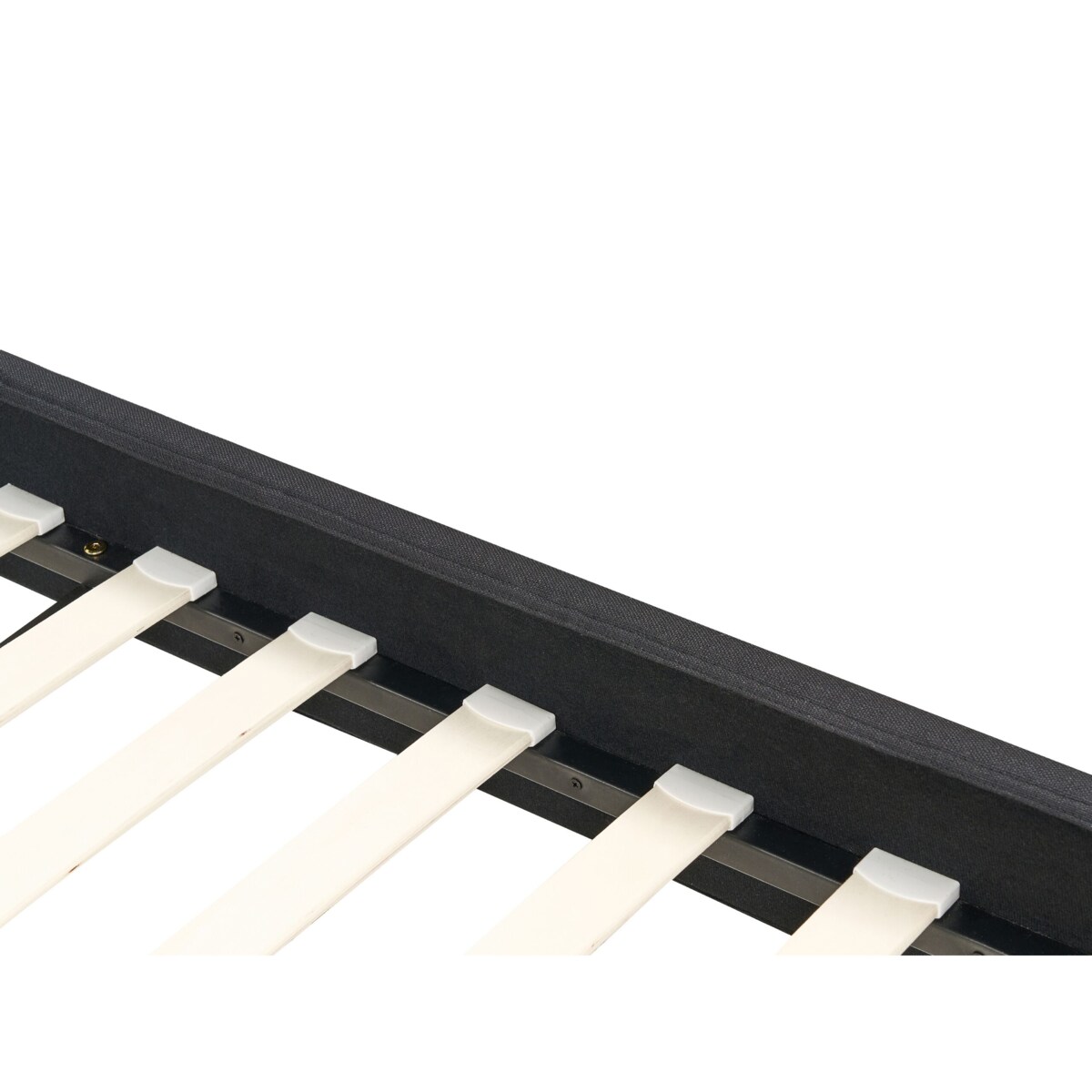 Łóżko tapicerowane 140 x 200 cm czarne FITOU