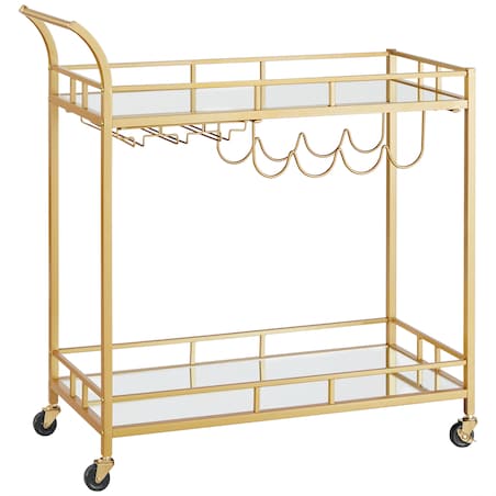 Barek Na Kółkach Regał 86X38X90 Cm Złoty