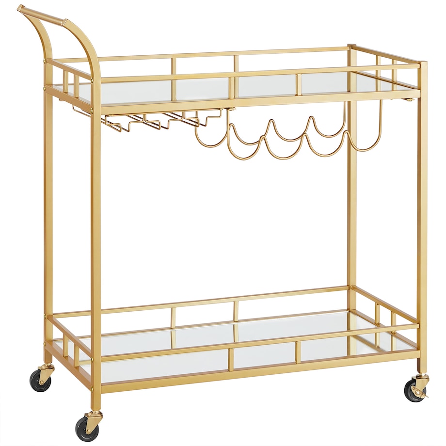 Barek Na Kółkach Regał 86X38X90 Cm Złoty