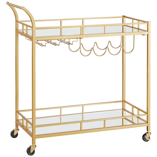 Barek Na Kółkach Regał 86X38X90 Cm Złoty