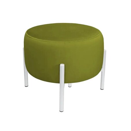 Pufa WILFRED BL VELVET oliwkowa/biała