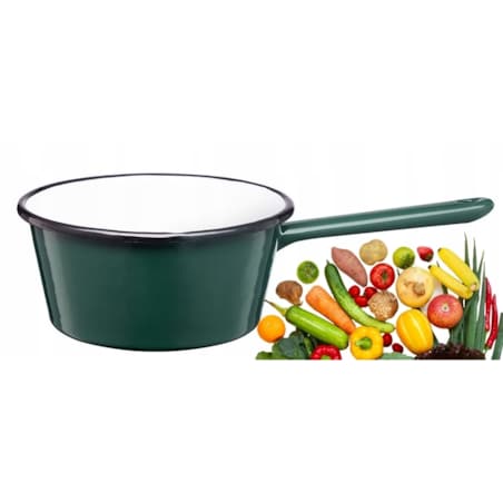 Rondel z rączką GORDON 1L zielony GARNEK EMALIOWANY kuchenny indukcja