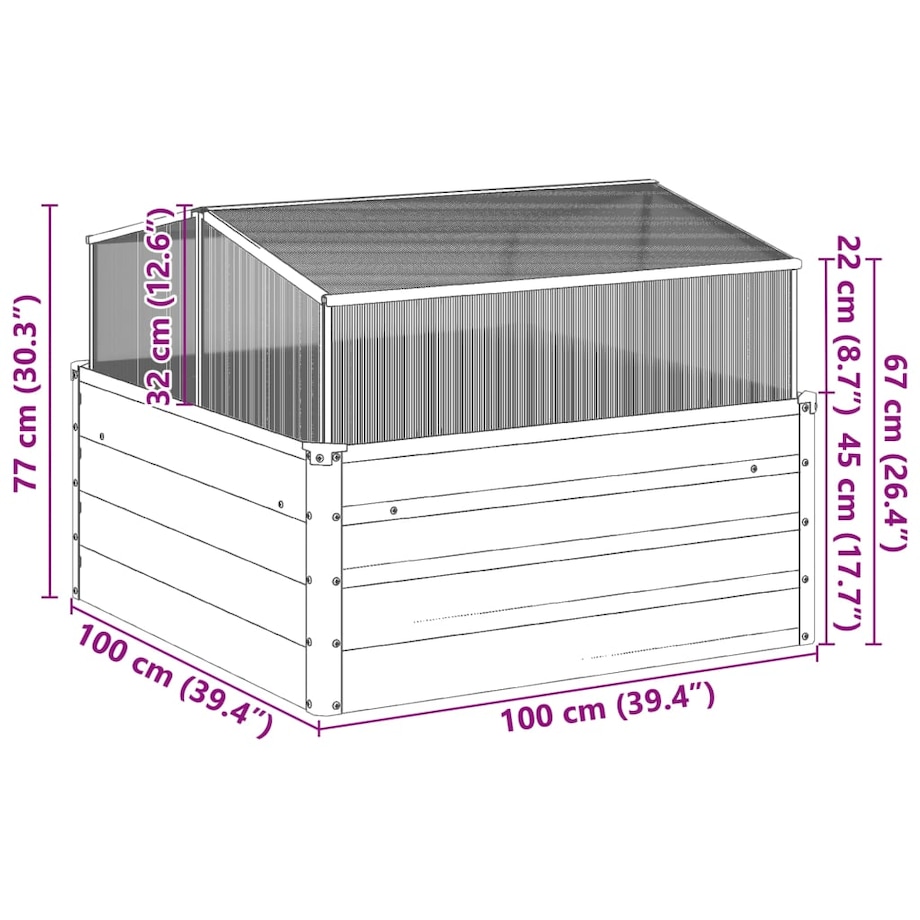 vidaXL Donica ogrodowa/ inspekt, stal kortenowska