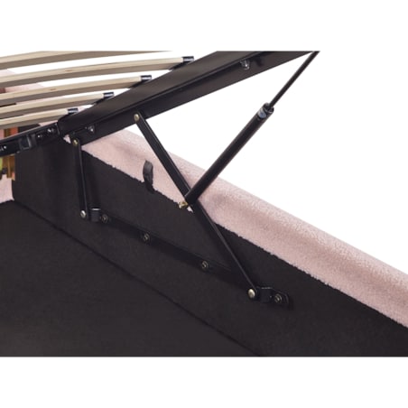 Łóżko z pojemnikiem boucle 90 x 200 cm różowe DINAN