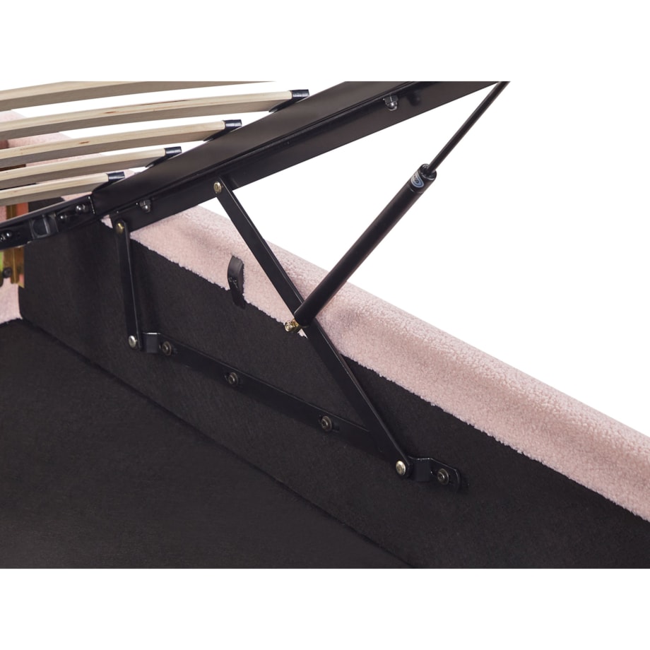 Łóżko z pojemnikiem boucle 90 x 200 cm różowe DINAN