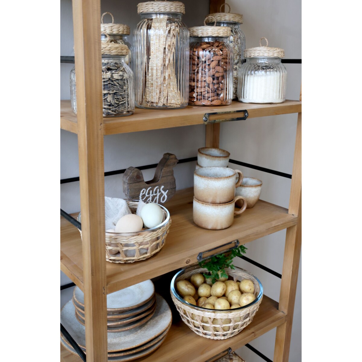 Postarzany regał na kółkach w stylu loftowym 157 cm