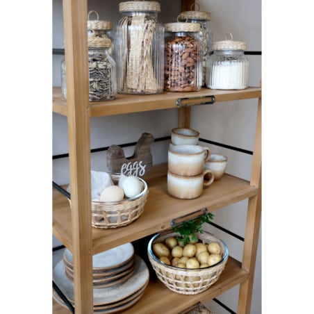 Postarzany regał na kółkach w stylu loftowym 157 cm