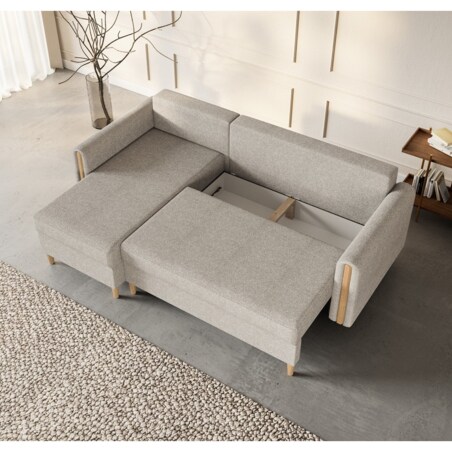 Lewostronny narożnik GALOS z funkcją spania - beżowy