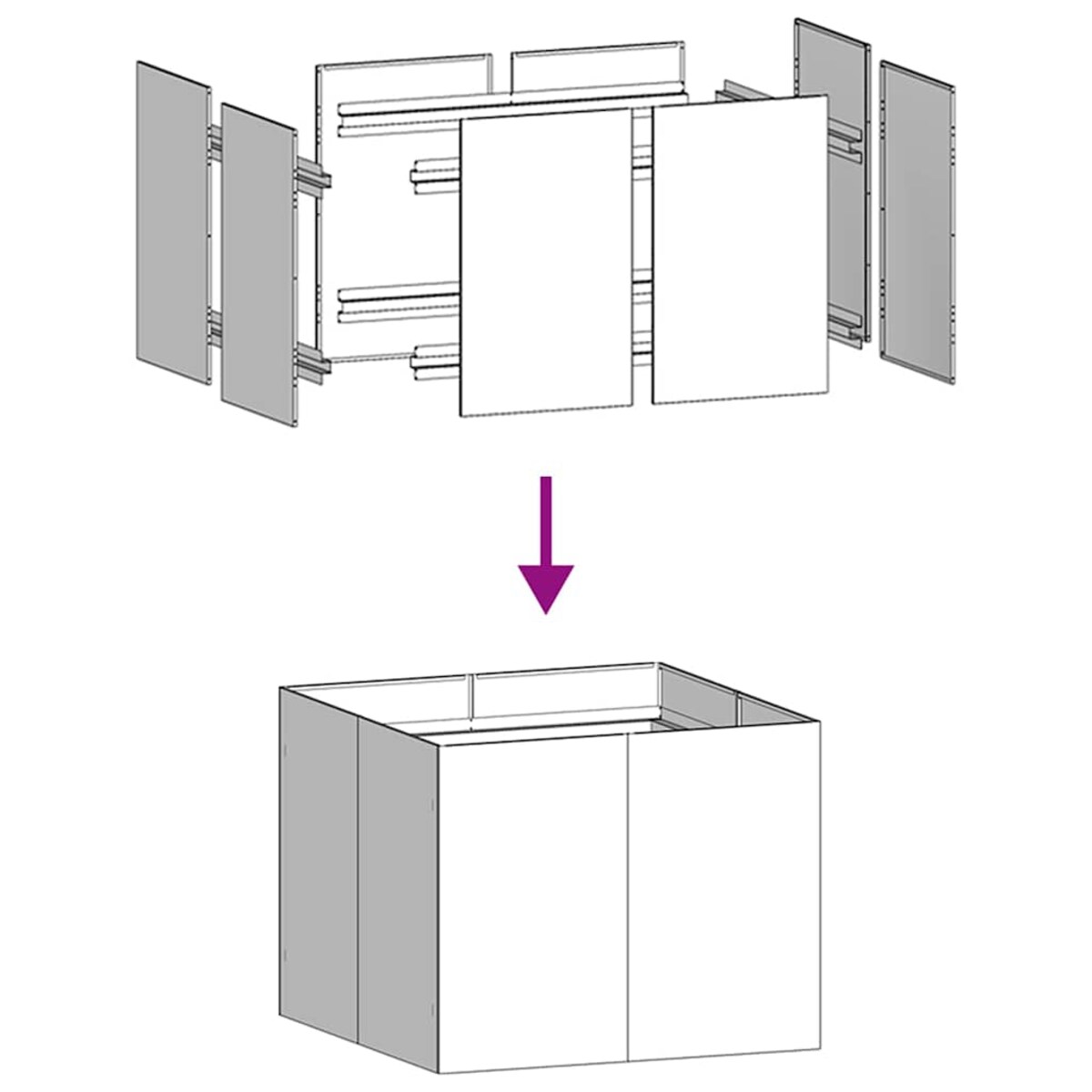 vidaXL Doniczka Czarna 100x100x80 cm Stalowa