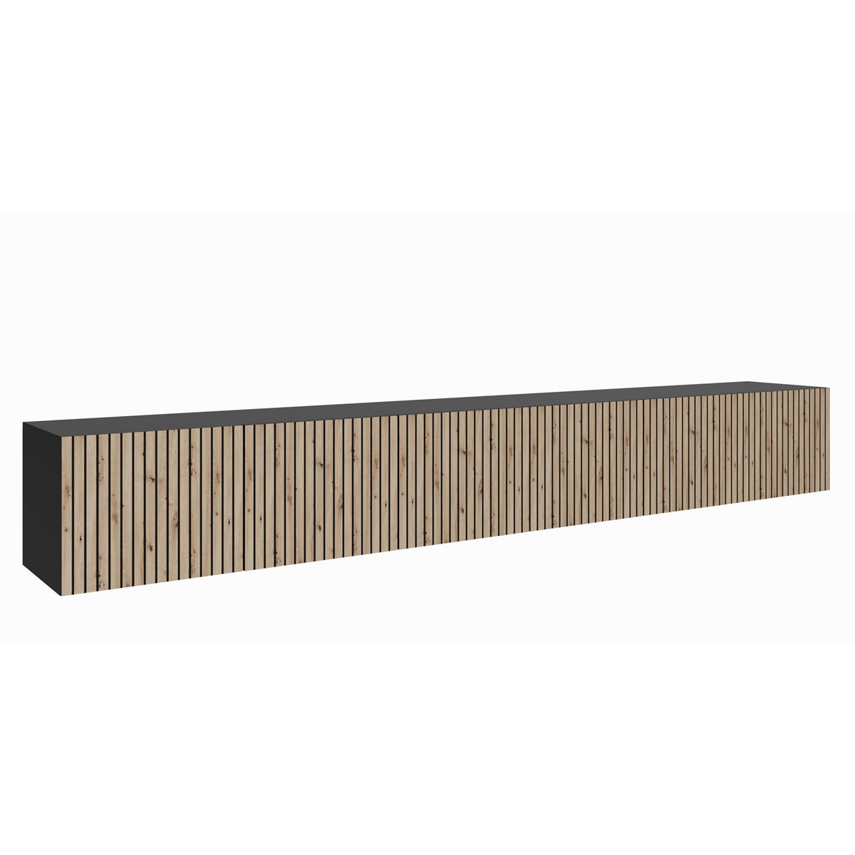 Szafka RTV CORAL 300 z lamelami, zamknięta pod telewizor -artisan+czarny