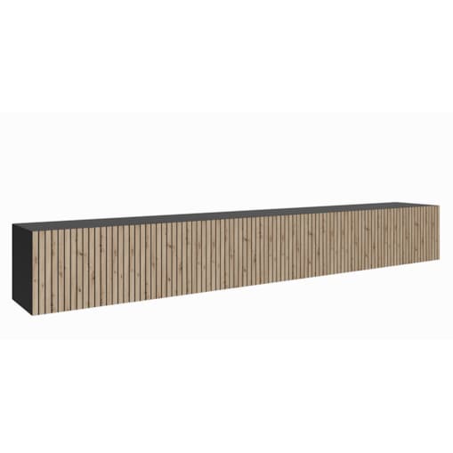 Szafka RTV CORAL 300 z lamelami, zamknięta pod telewizor -artisan+czarny