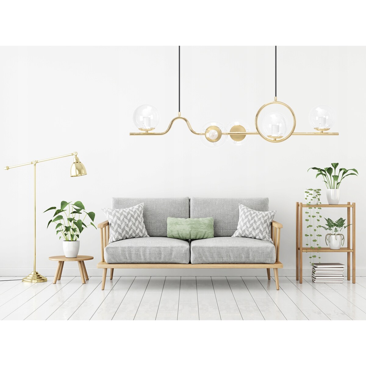 Lampa Sufitowa Nowoczesna Gold Złota E27 Klosz X5