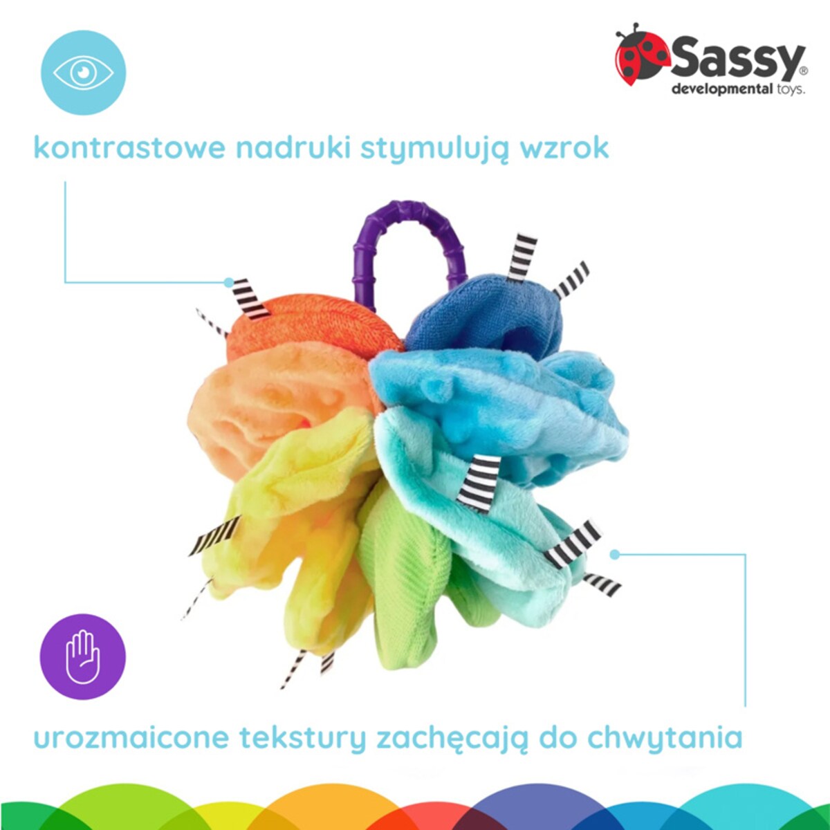 Zawieszka do wózka, Pluszowy kwiat, 0 mies.+, Sassy