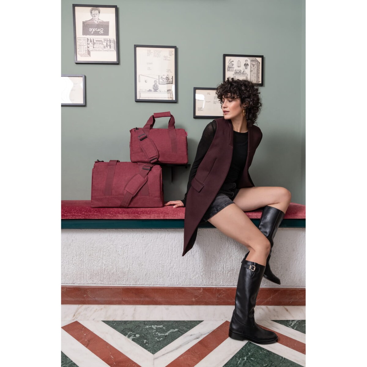 Torba ALLROUNDER M, twist maroon