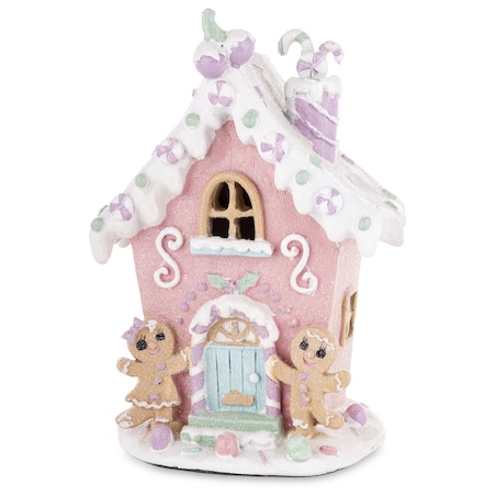 Domek ciasteczkowy LED 19x13x11 cm BISCOTTO różowy