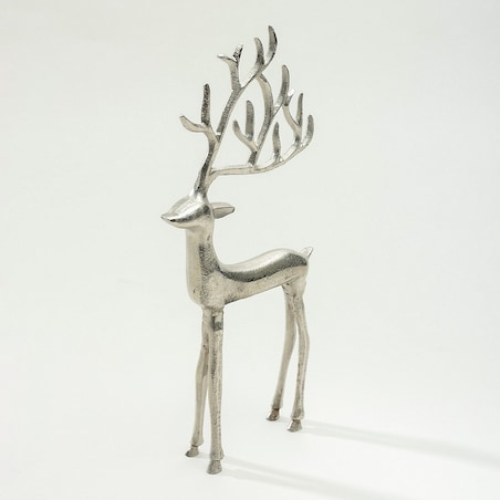 Figurka Silver Deer I 36 cm boże narodzenie, święta, świąteczne, srebrny, 17x4x36 cm