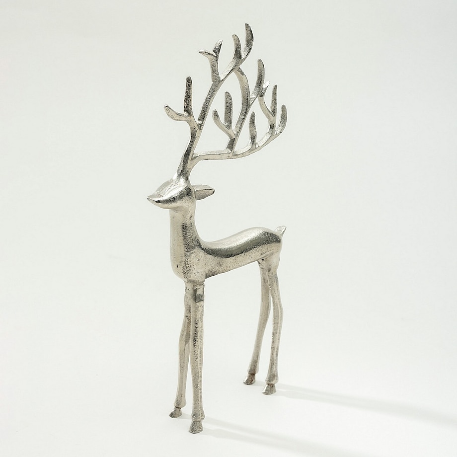 Figurka Silver Deer I 36 cm boże narodzenie, święta, świąteczne, srebrny, 17x4x36 cm