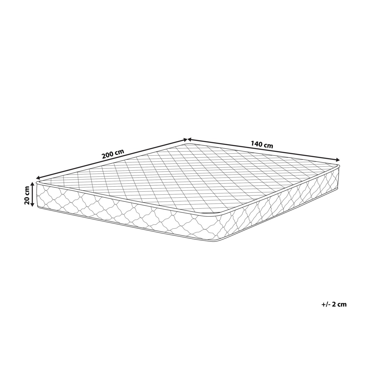 Materac kieszeniowy dwustronny 140 x 200 cm DUO
