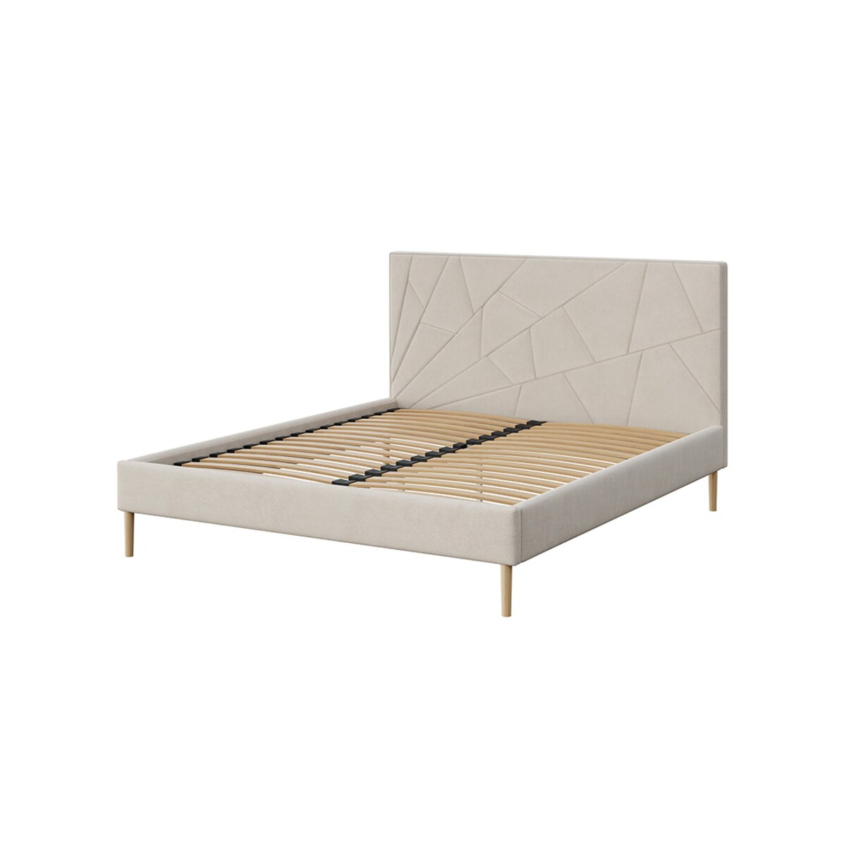 Mesonica Łóżko Alano, geometryczne beżowe, 180x200