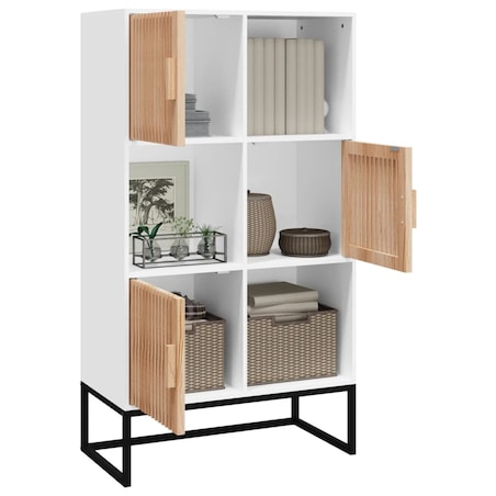 vidaXL Wysoka szafka, biała, 70x35x125 cm, materiał drewnopochodny