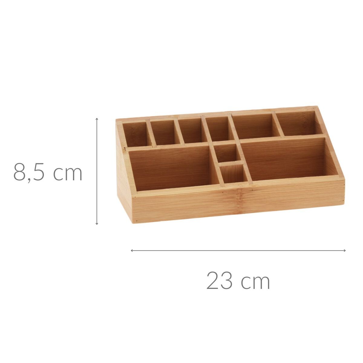 Organizer na kosmetyki bambusowy, naturalny, 23 x 9 x 8,5 cm, kolor brązowy