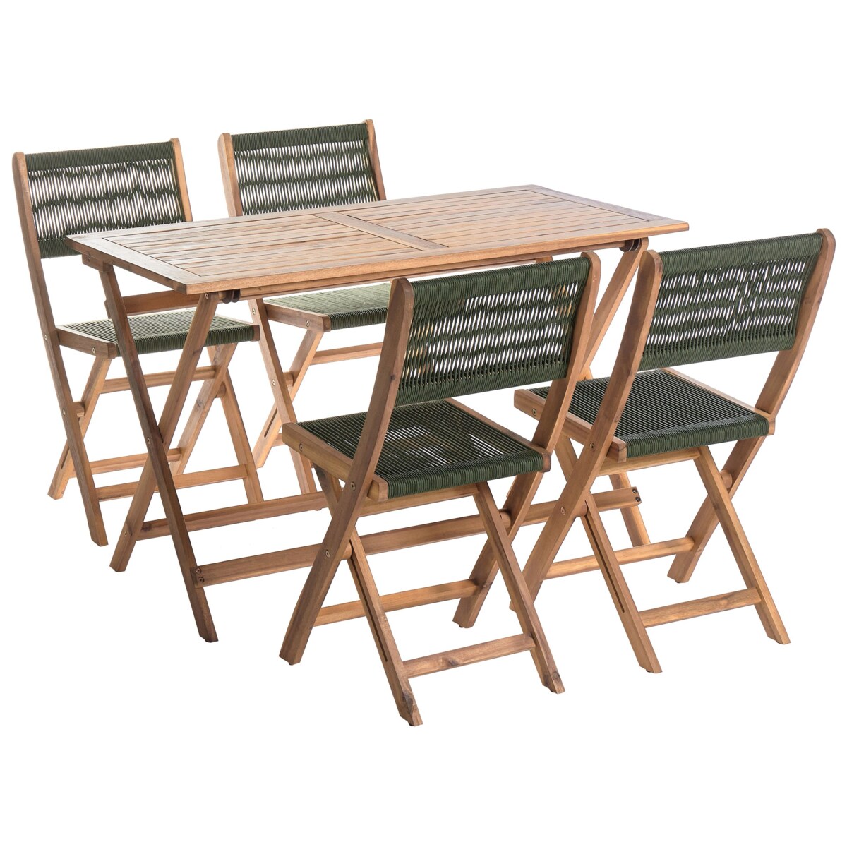 Zestaw ogrodowy dla 4 osób PROSSEDI Drewno akacjowe Zielony